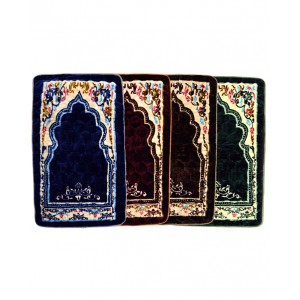 Pack of 4  Val-vet Foam Quilted Printed Jai namaz / Prayer Rug / Prayer Mat FPM-31